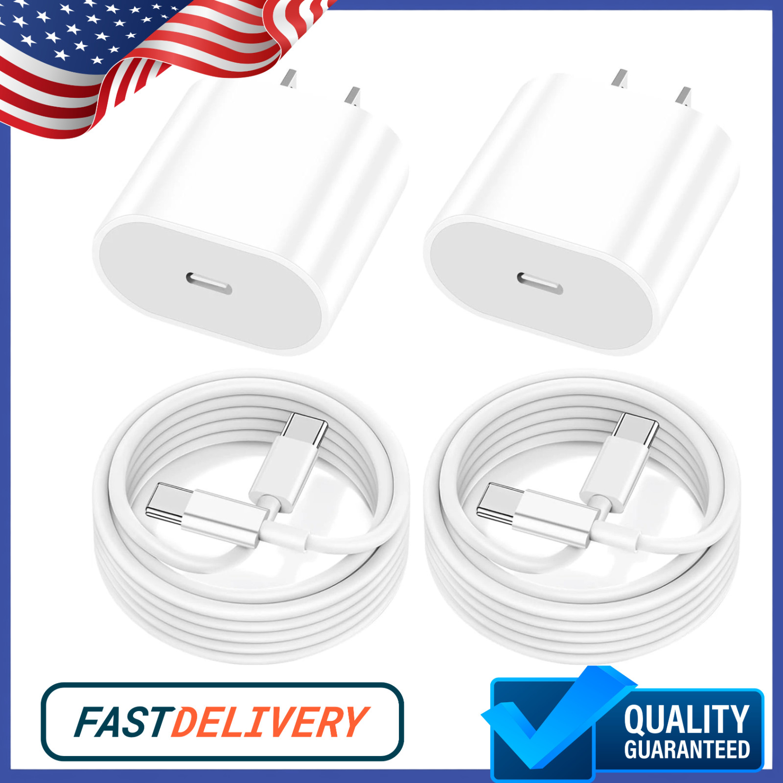 2 Pack USB C Fast Charger for iPad A16/10th Generation,6.6ft USB C to C Charging