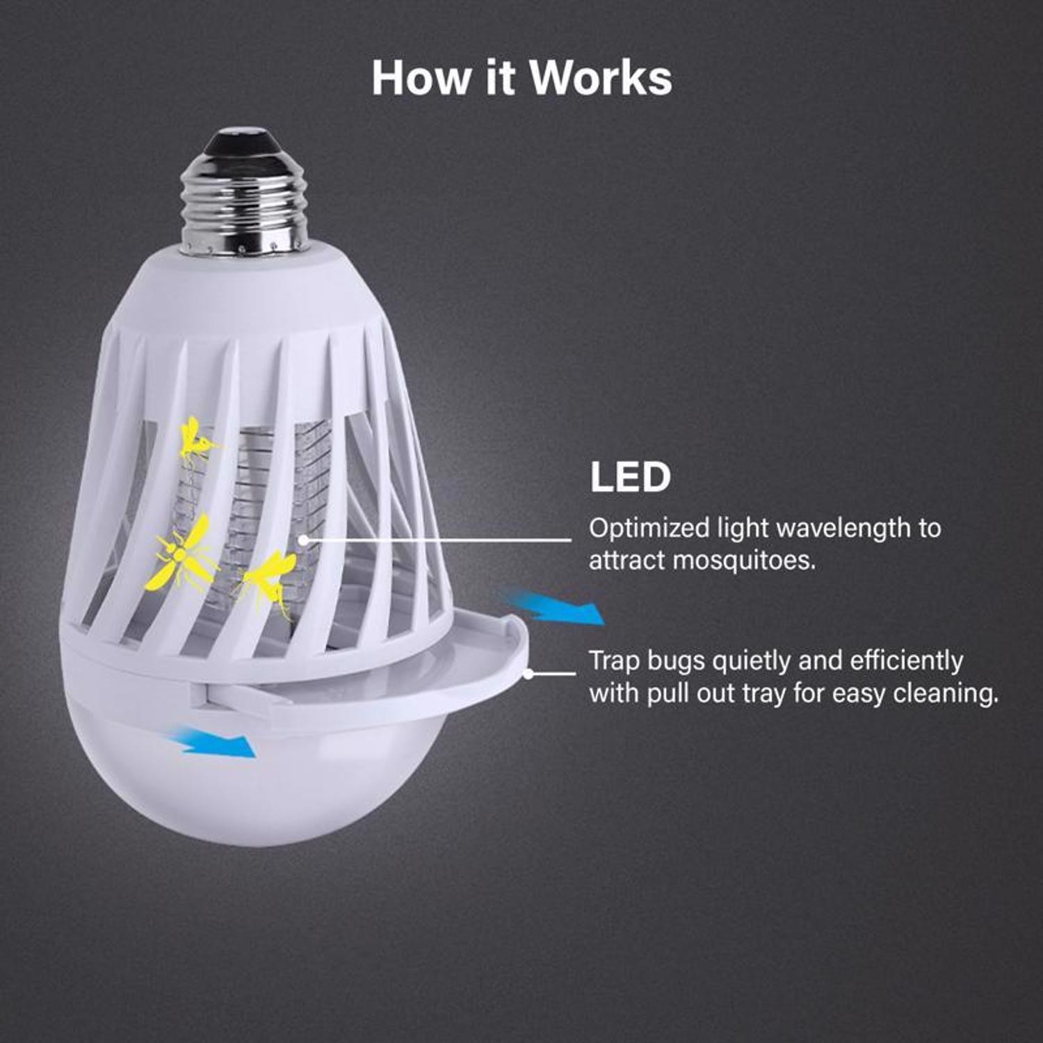 Feit Electric A19 E26 (Medium) LED Bug Zapper Bulb Daylight 60 W