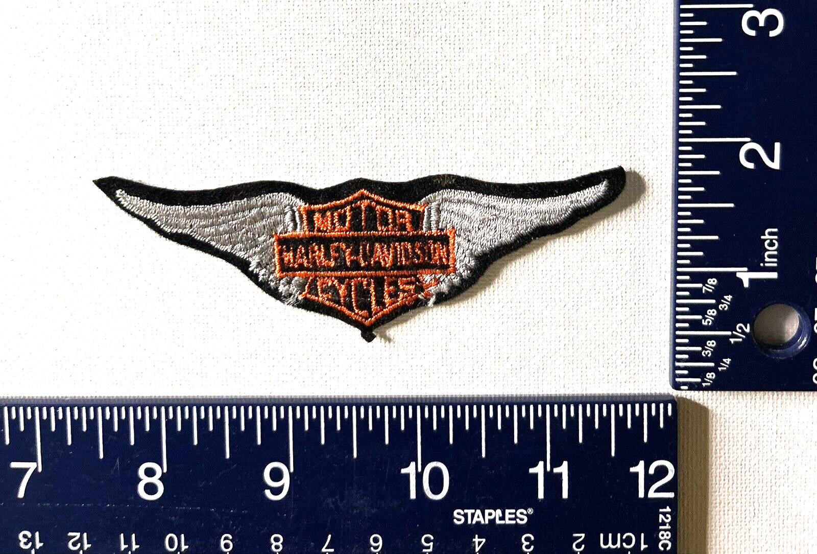 Authentic Vintage Harley-Davidson Rare Silver Wings Bar Shield patch emblem sm.