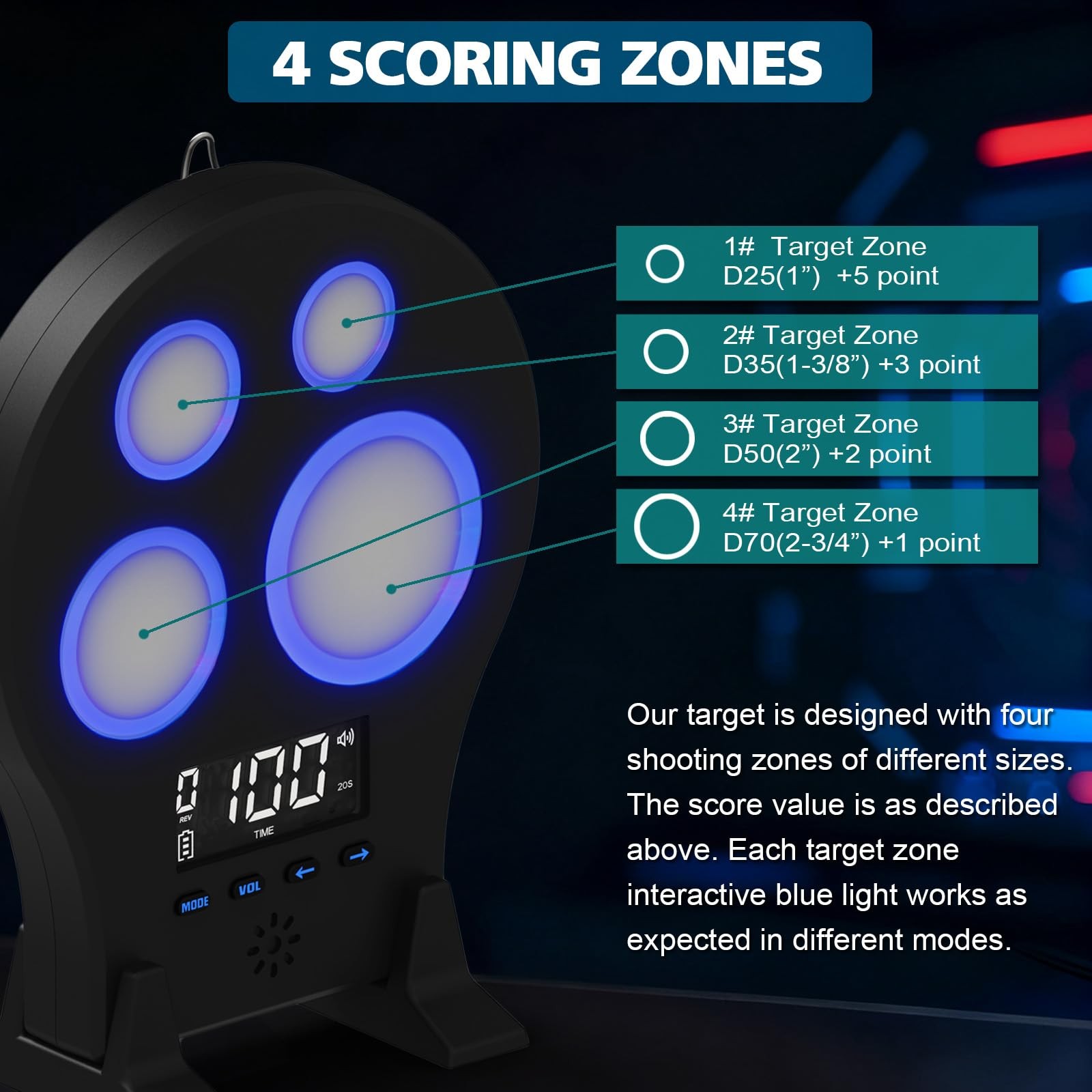 Laser Training Target M-Target - Four-Zone Dry-Fire System, Instant Feedback