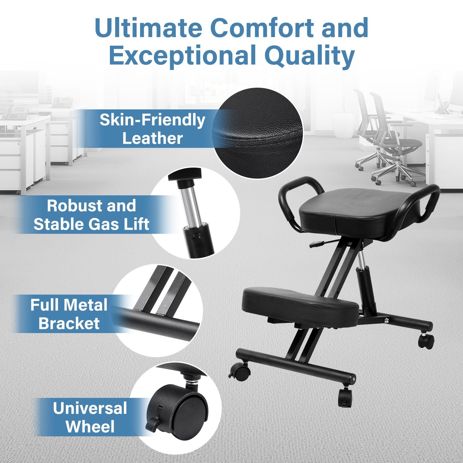 Ergonomic Kneeling Chair For Home And Office, Black