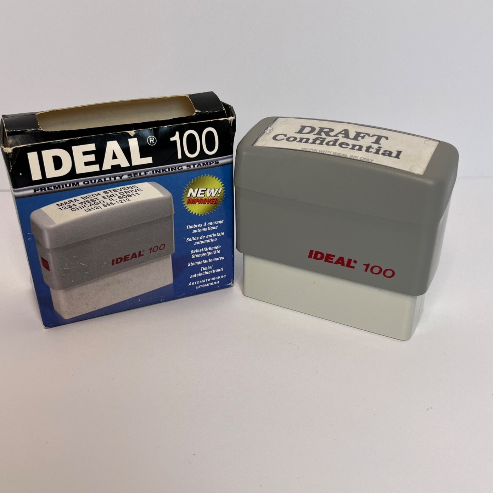 "DRAFT Confidential" Rubber Stamp Black Ink Self Inking Ideal 100