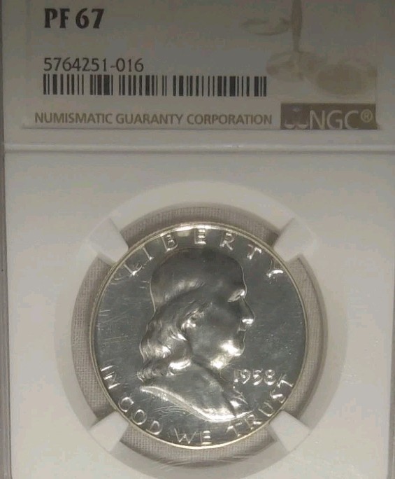 1958 Franklin Half Dollar 50C Proof Silver US Coin NGC Proof 67 Free Post