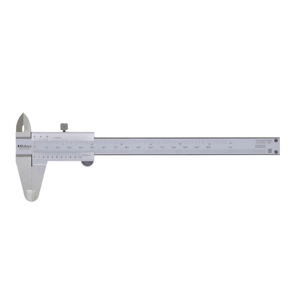 530-104 Vernier Calipers, Stainless Steel, for Inside, Outside, Depth and Step M