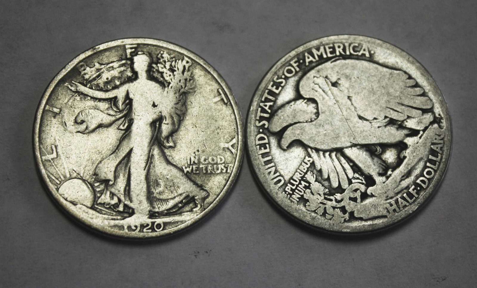 1920-p Walking Liberty Half. Average Grade of Coin You Receive is Photographed