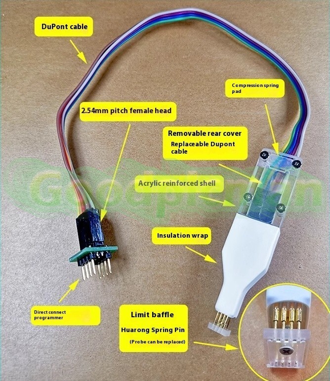 1pc Adapter Clip Pin Flash on Chip Sop8/Soic8/Vsop8/Wson8 SPI SOP8/Soic8-150mil