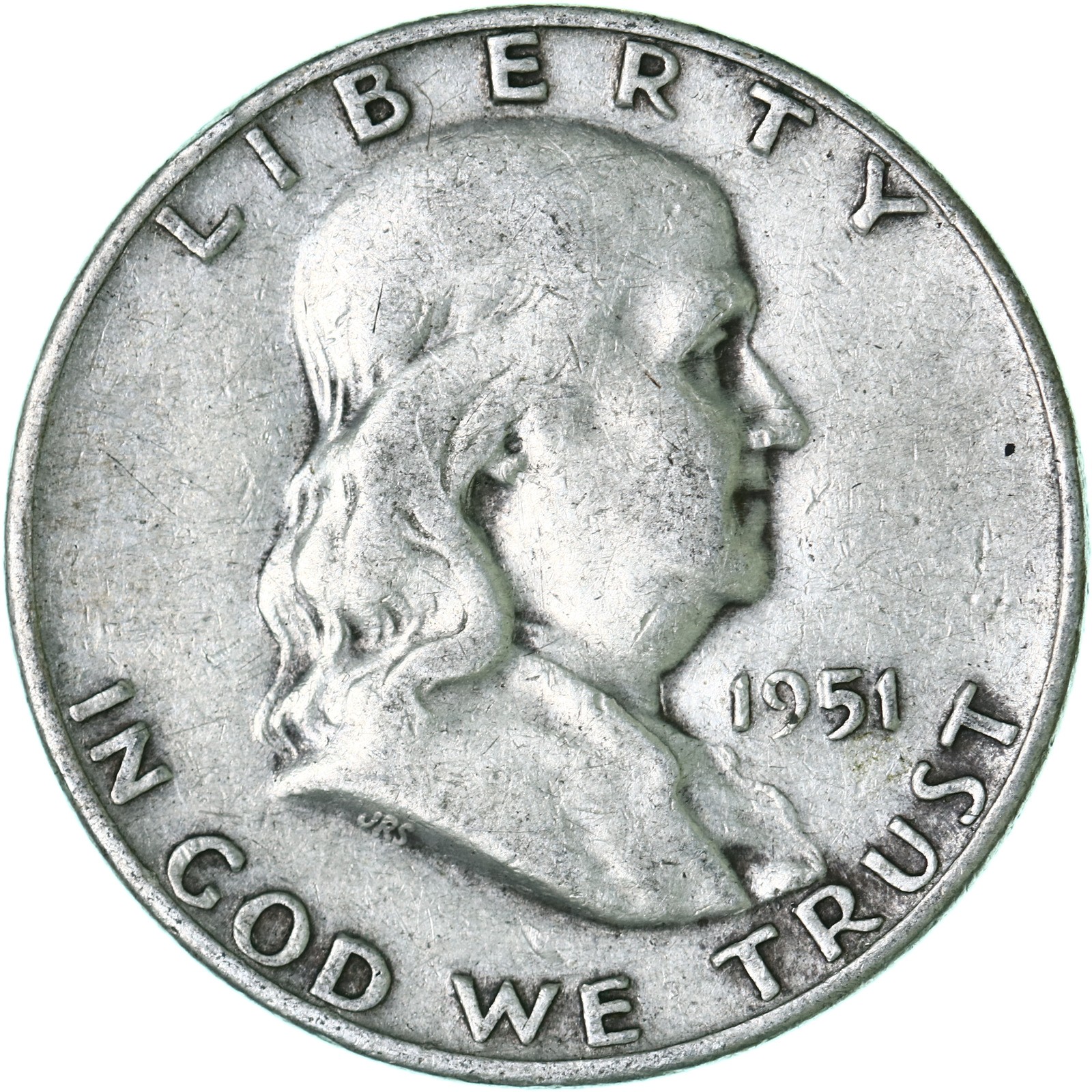 1951 D Franklin Half Dollar Fine 90% Silver