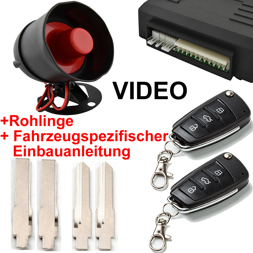 JOM 7106-5 Flip Key Alarm System for VW, T4, Polo, Lupo, Sharan, Golf 3/4, Passat