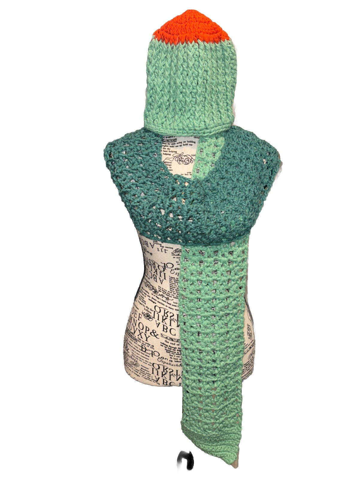 Winter Handmade Hat and 68” Long Scarf Set Unisex One size Cozy knitwear