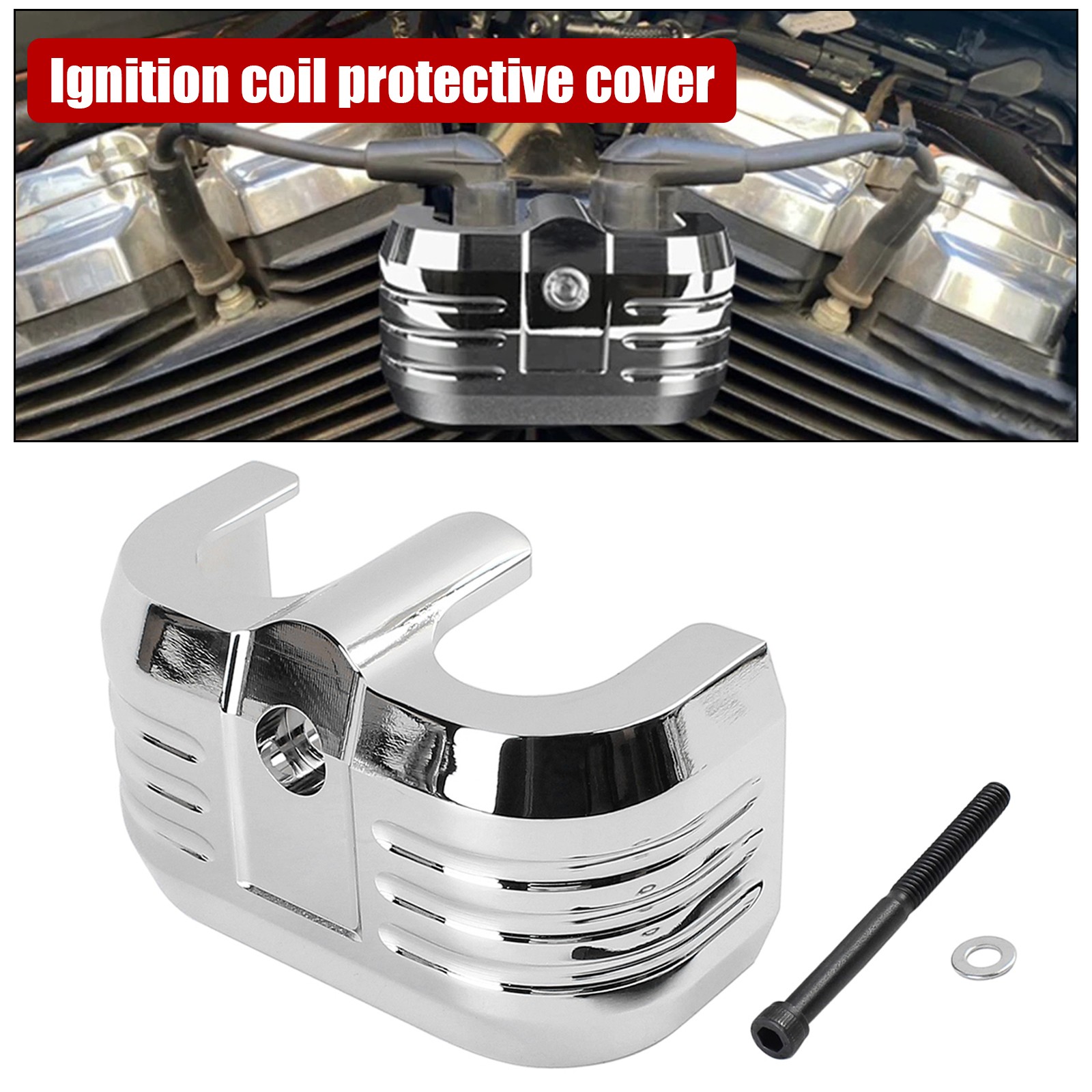 Chrome Ignition Coil Cover For Harley Softail Breakout Street Fat Bob 2018-2024