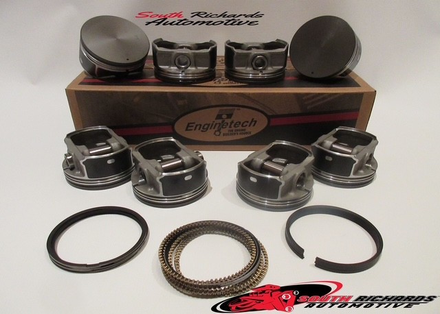 Chevrolet 6.0 LS LS2 LQ4 LQ9 GEN IV flat top piston set (8) and rings Enginetech