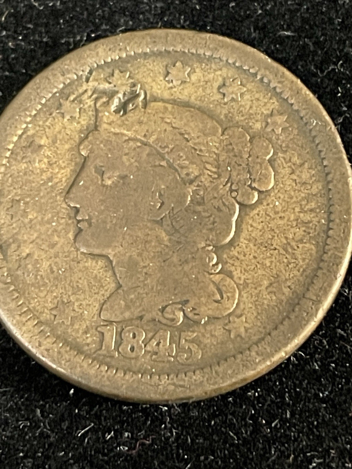 1845 Braided Hair Large Cent