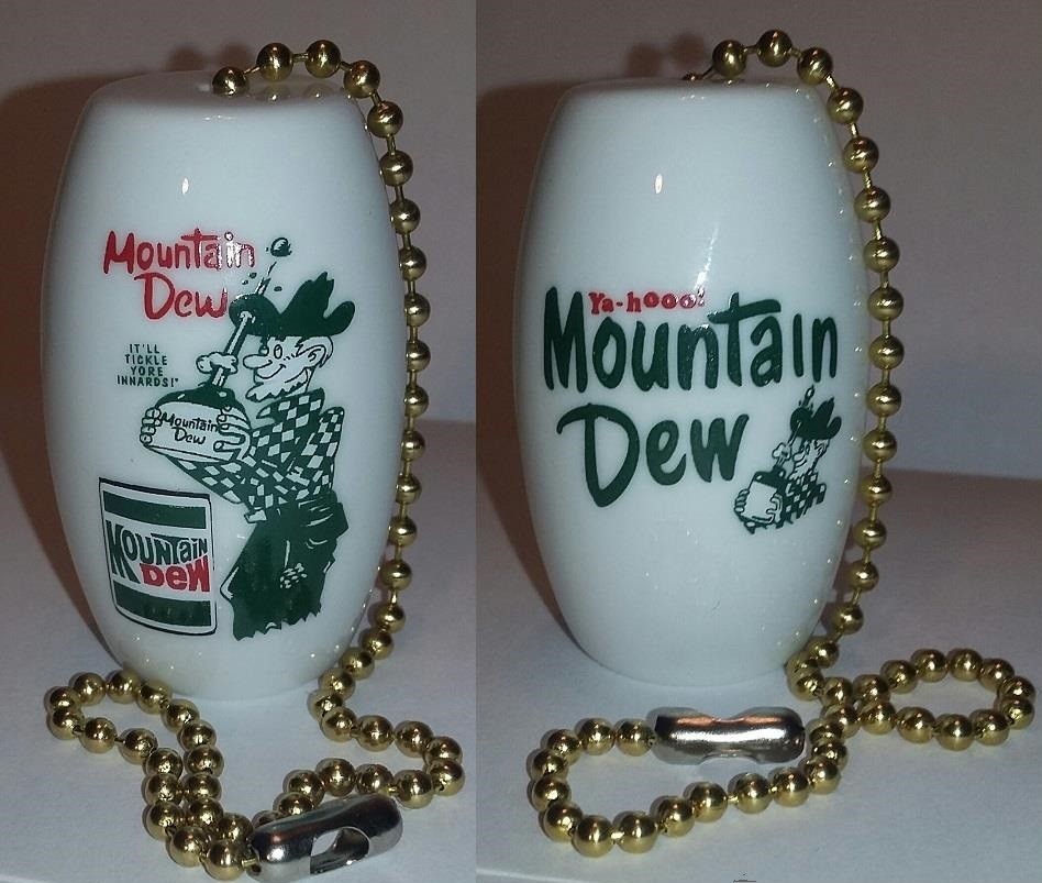 A Charming Set of 2 Mountain Dew Hillbilly Guy Ceiling Light/ Fan Pulls
