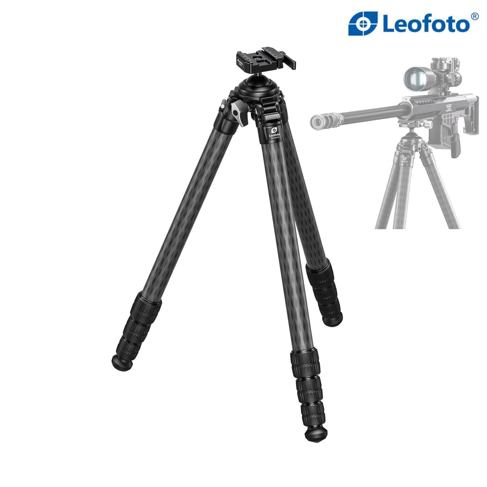 Leofoto SK-324CX Tripod Integrated Knob-Control Ballhead 25kg MaxLoad Arca Clamp