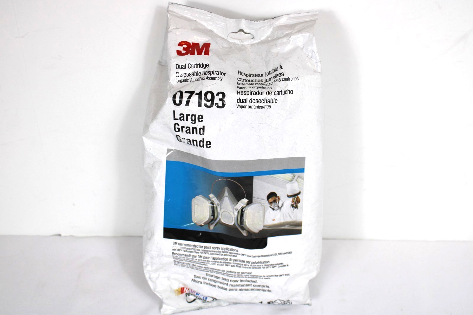 3M 53P71 Disposable Half Face Respirator Facepiece Mask Paint Spray Pesticide LG