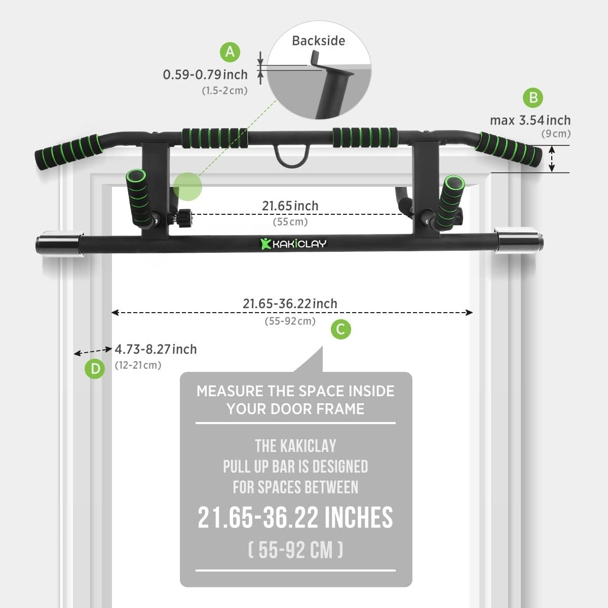 2025 Upgrade Multi-Grip Pull Up Bar with Smart Larger Hooks Technology - Pa...