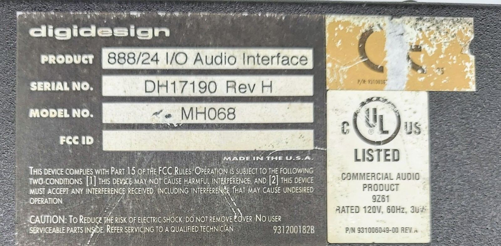 Digidesign MH068 Audio Interface - FAST SHIPPING
