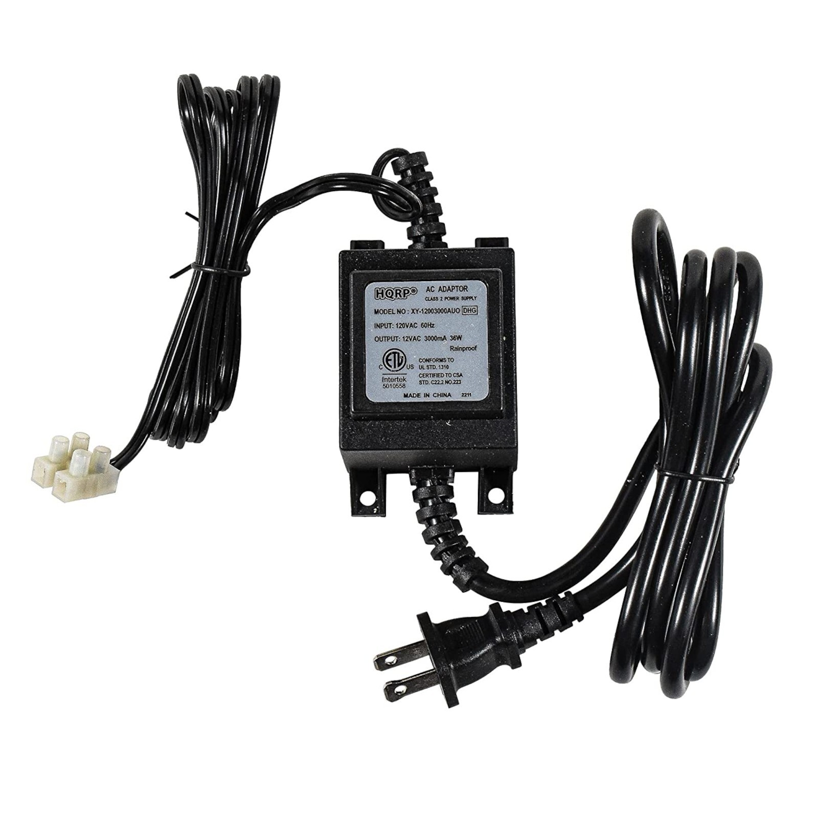 HQRP Transformer AC 120V to AC 12V 3A 36W Rainproof Power Supply Converter