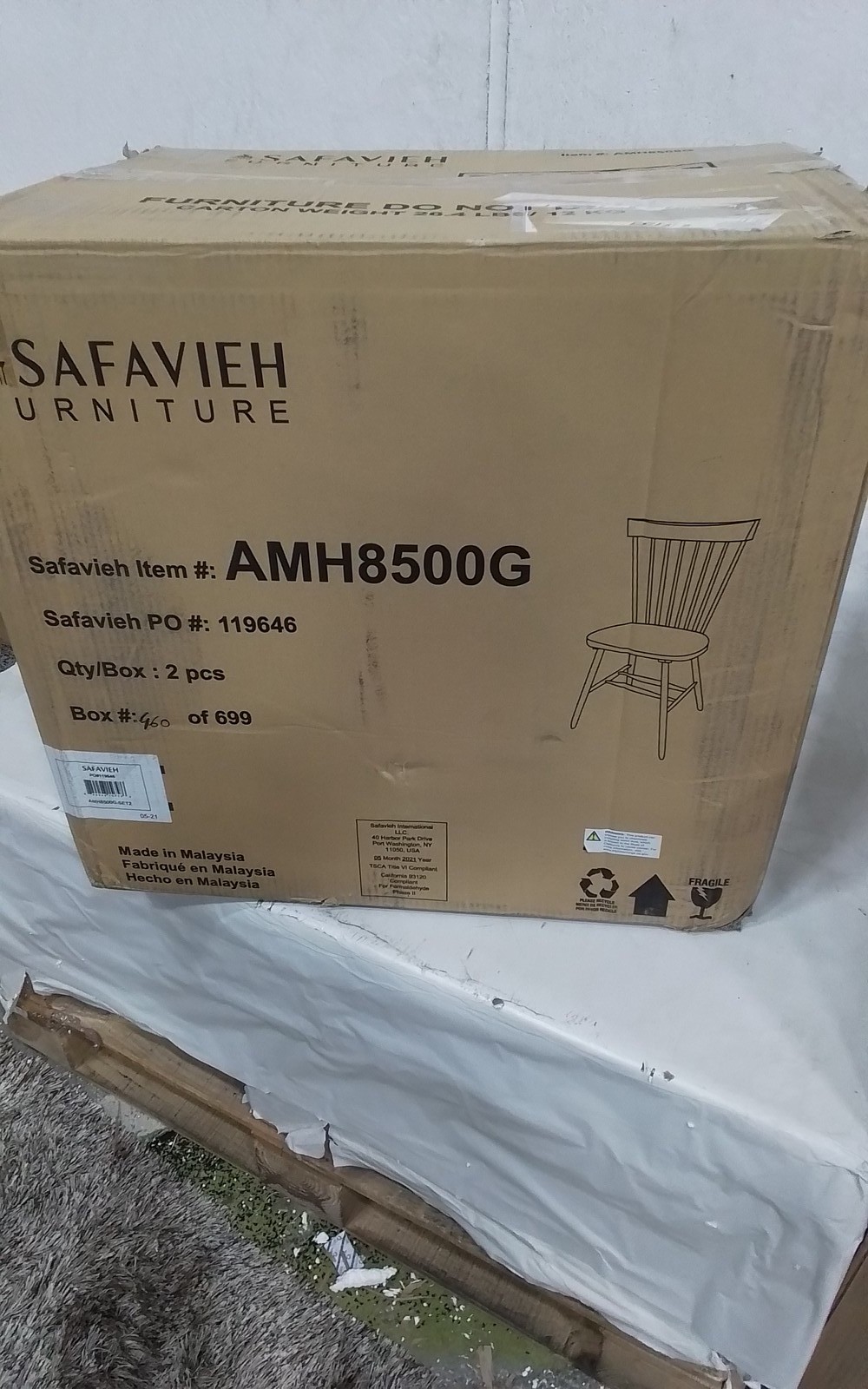 Safavieh PARKER SPINDEL SIDE CHAIR, Reduced Price 2172779338 AMH8500G