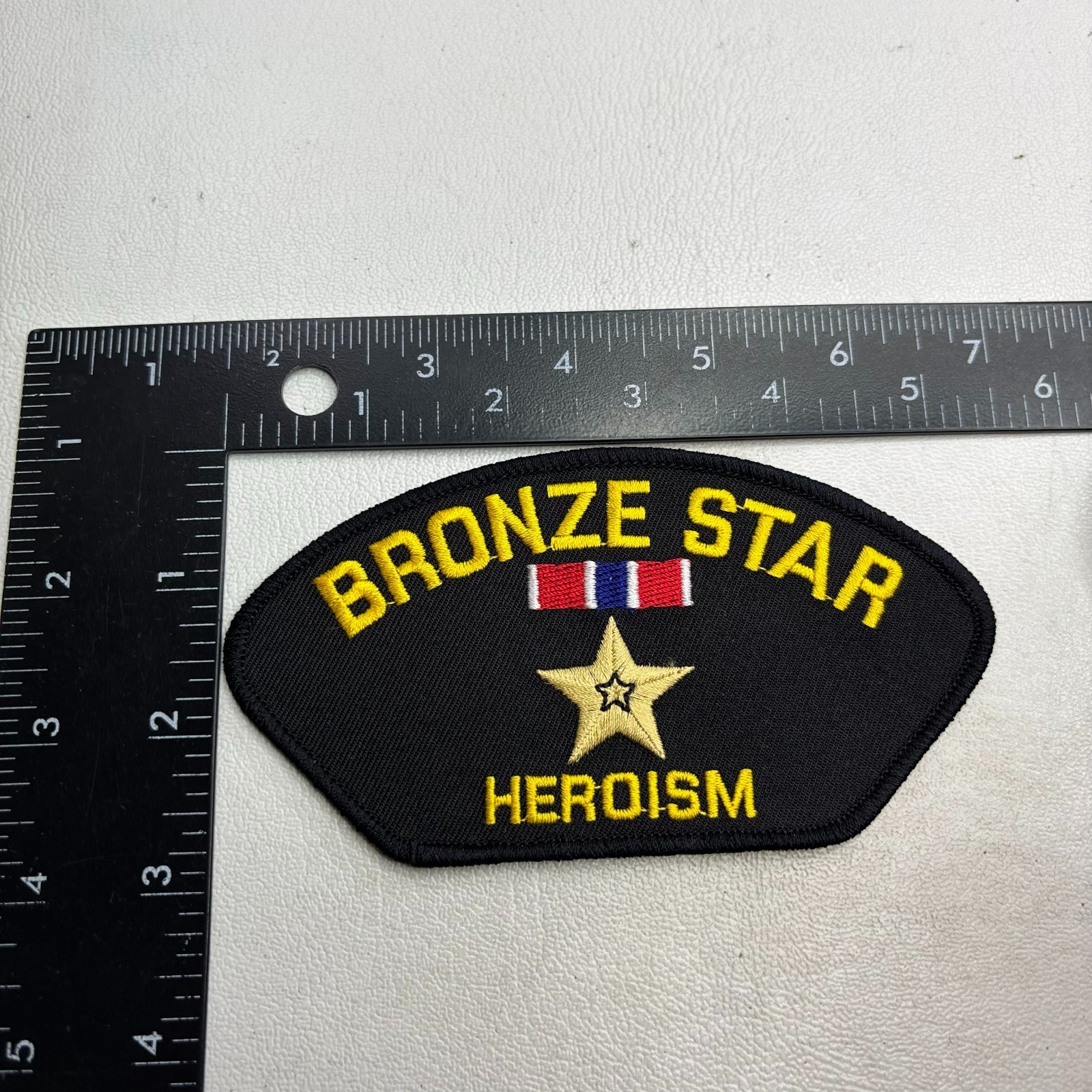 Military BRONZE STAR HEROISM Hat Patch 64a1