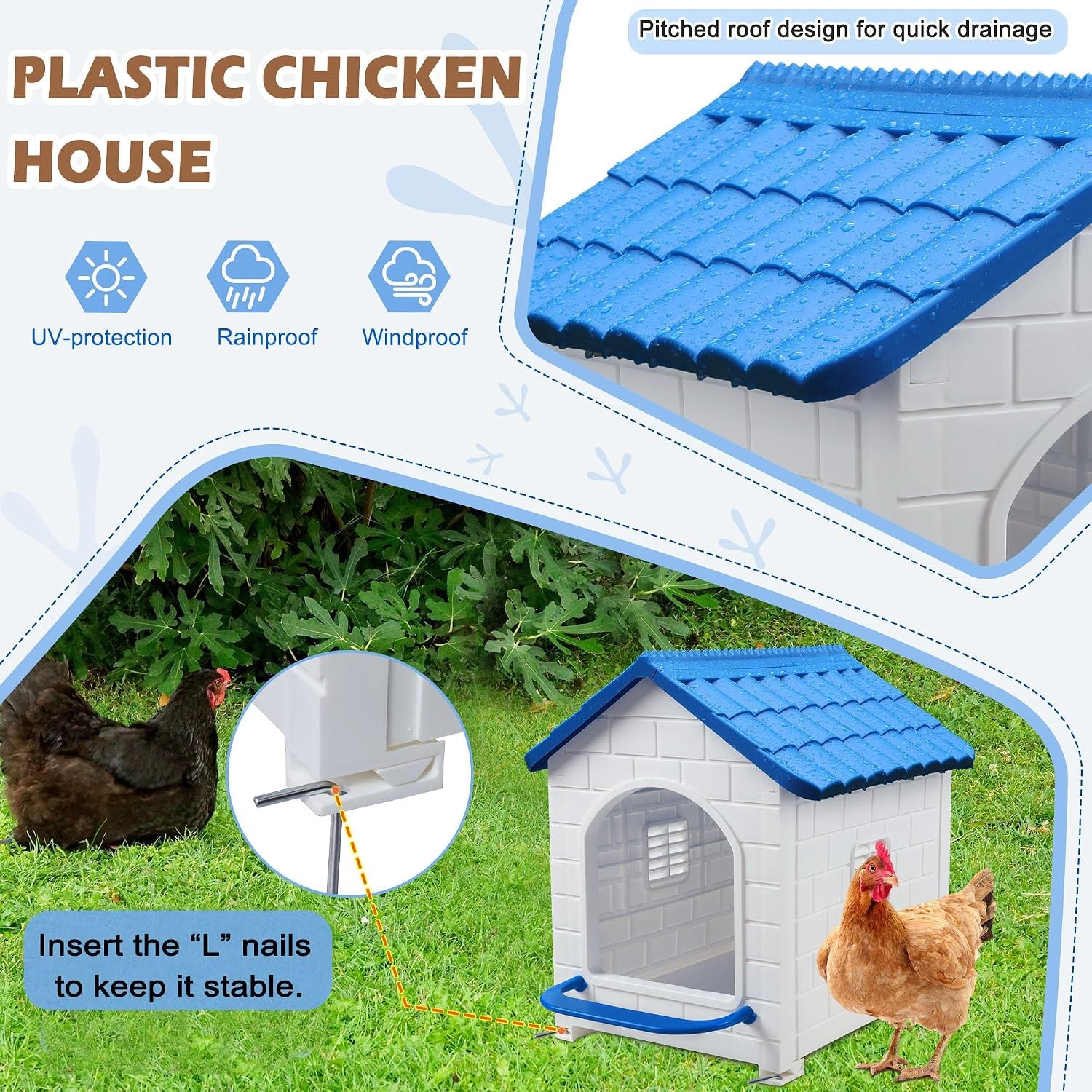 Nesting Box for Chicken Plastic Single Compartment Chicken Nesting Box