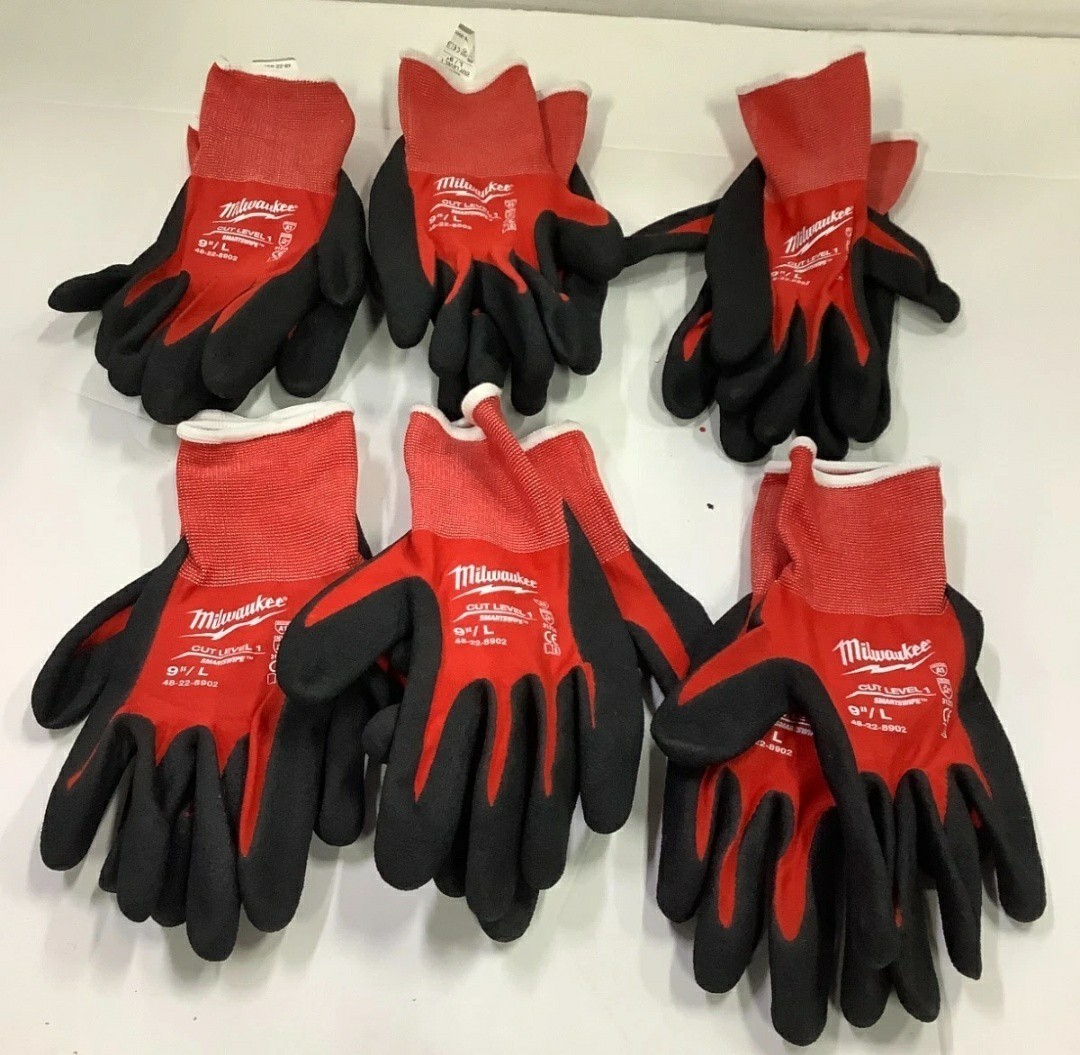 Milwaukee  Cut Level 1 Dipped Gloves Large 6 PACK 7004988