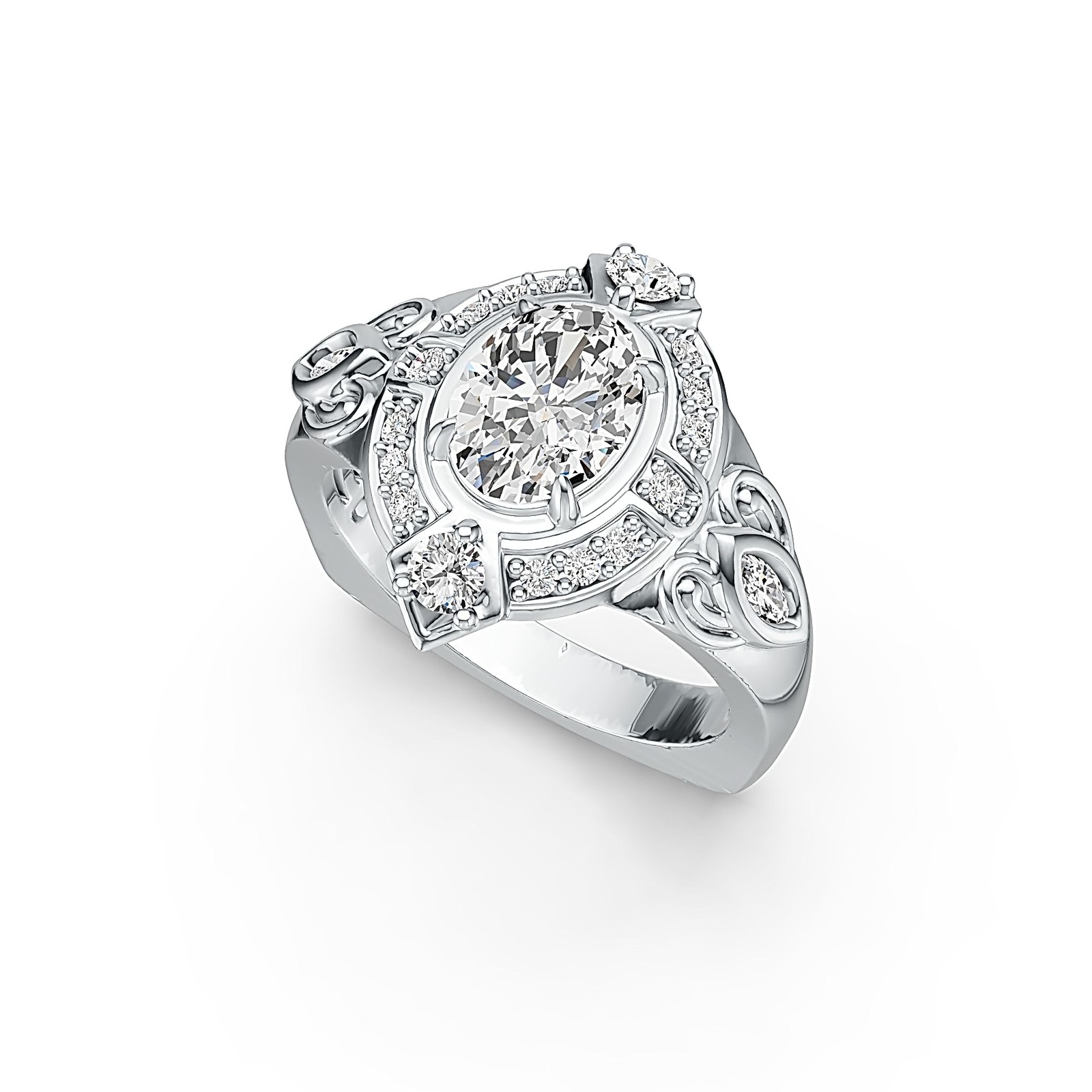 Sterling Silver Semi Mount Ring Setting Oval OV 8x6mm