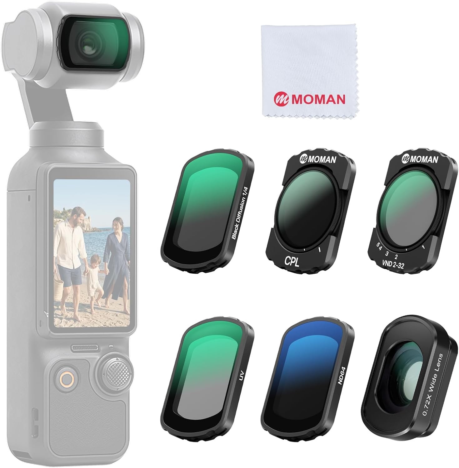 Moman Magnetic Filter Kit Cinematic Outdoor Filming For DJI Osmo Pocket 4/3