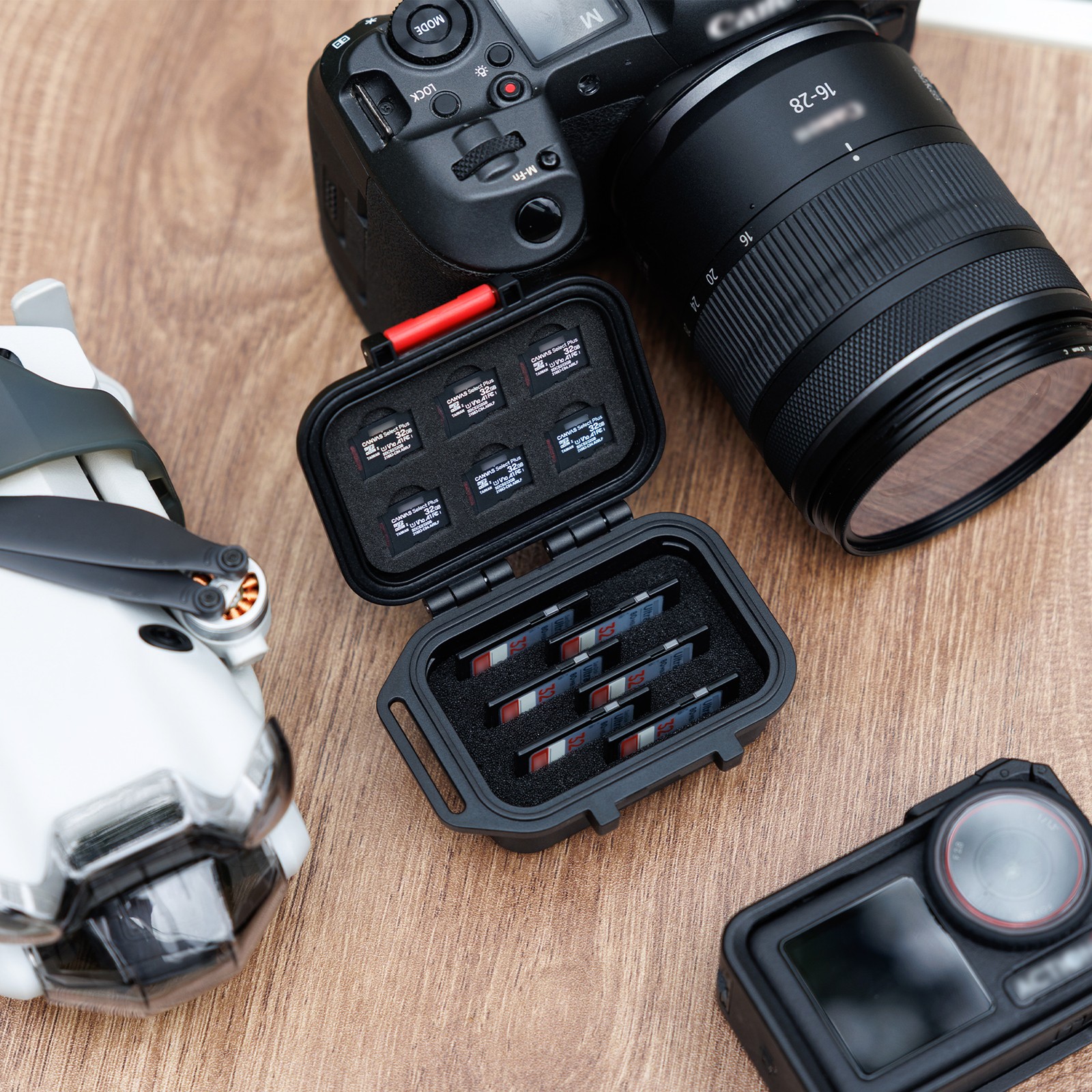 12 Slots Memory Card Case for 6 Micro SD TF 6 SD SDXC CFexpress Type A Sony A7RV