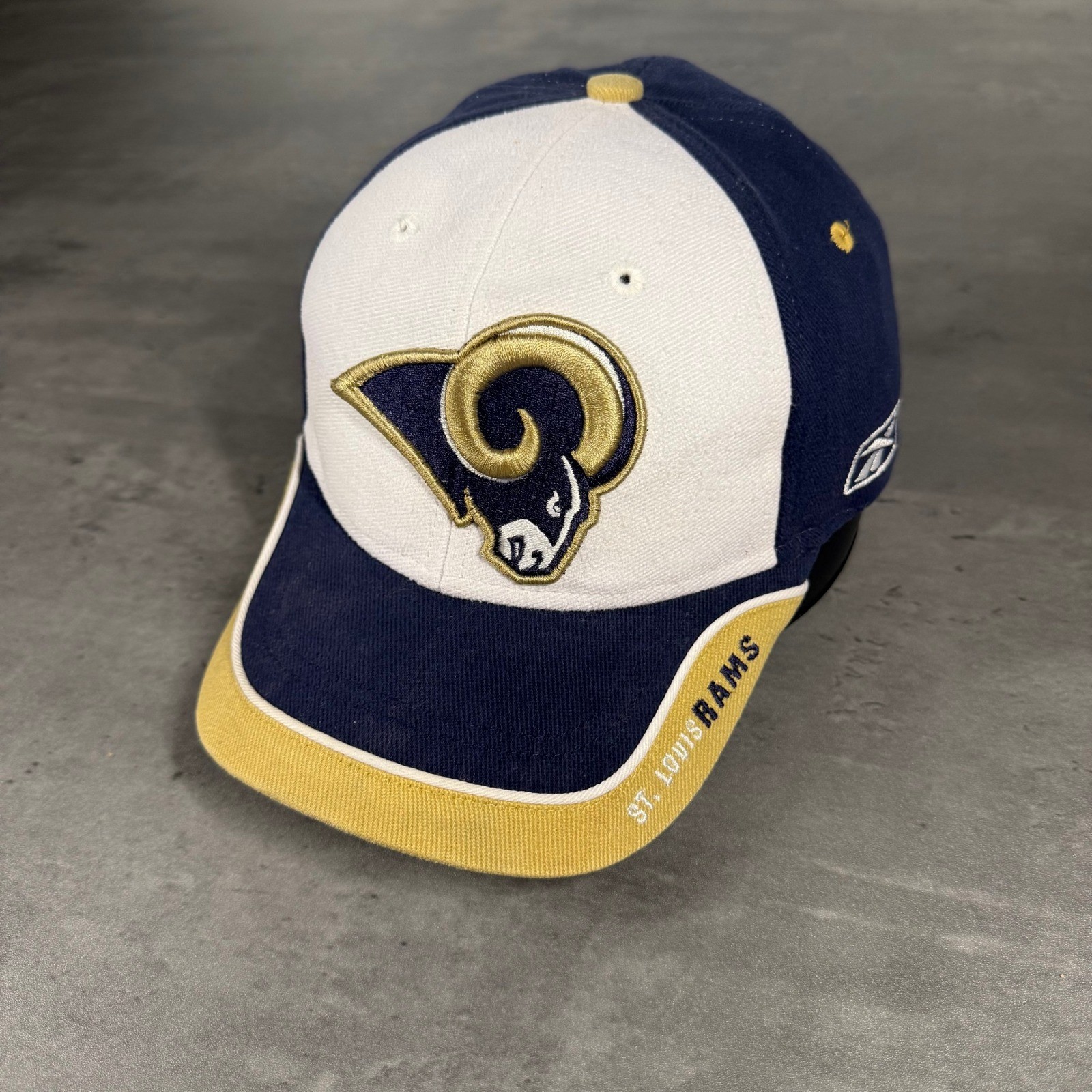 Reebok St. Louis Rams NFL Equipment Hat Cap Gold Blue Kids Football