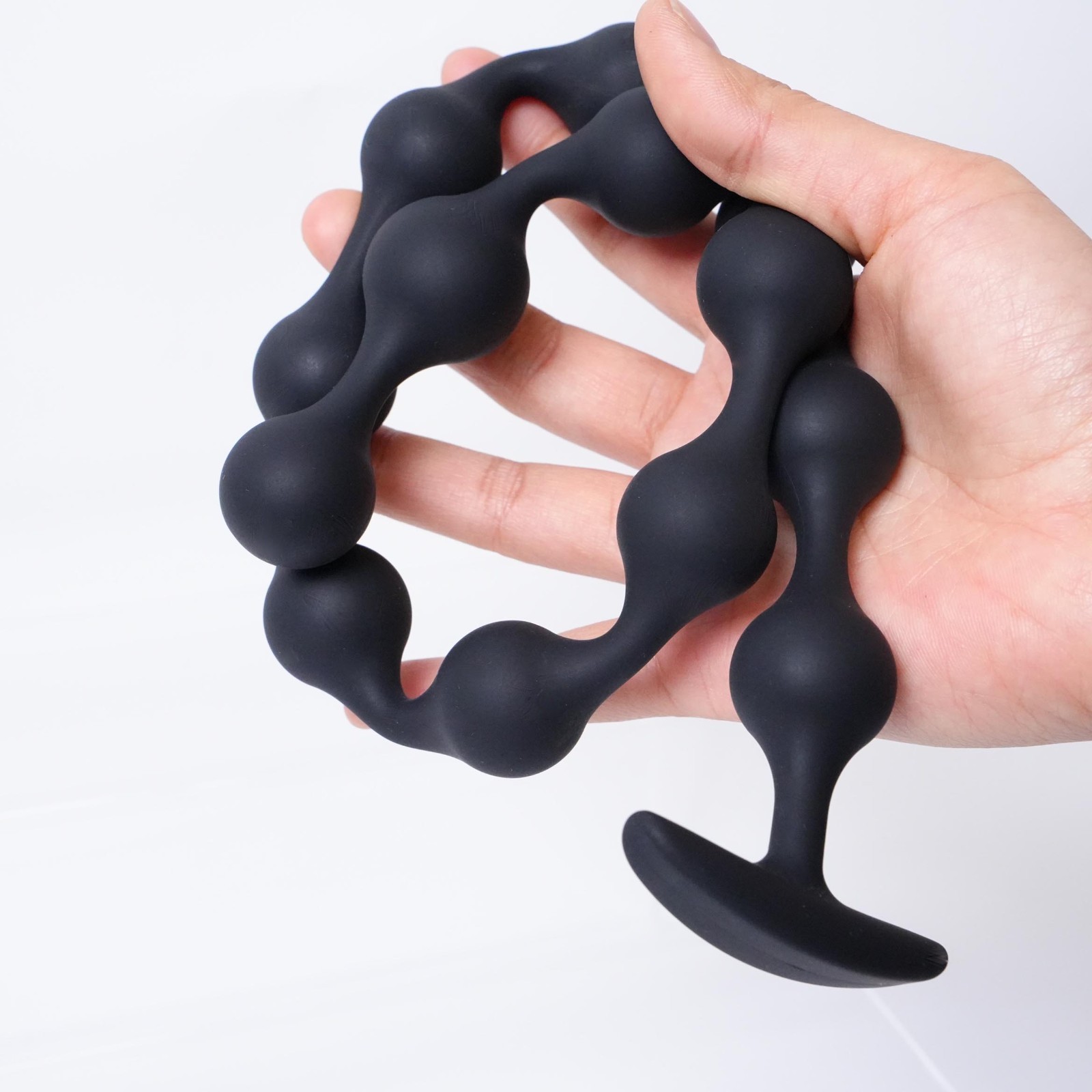 Soft Silicone Beads Plug Long Black Balls Plug Extreme Spreader Dilator