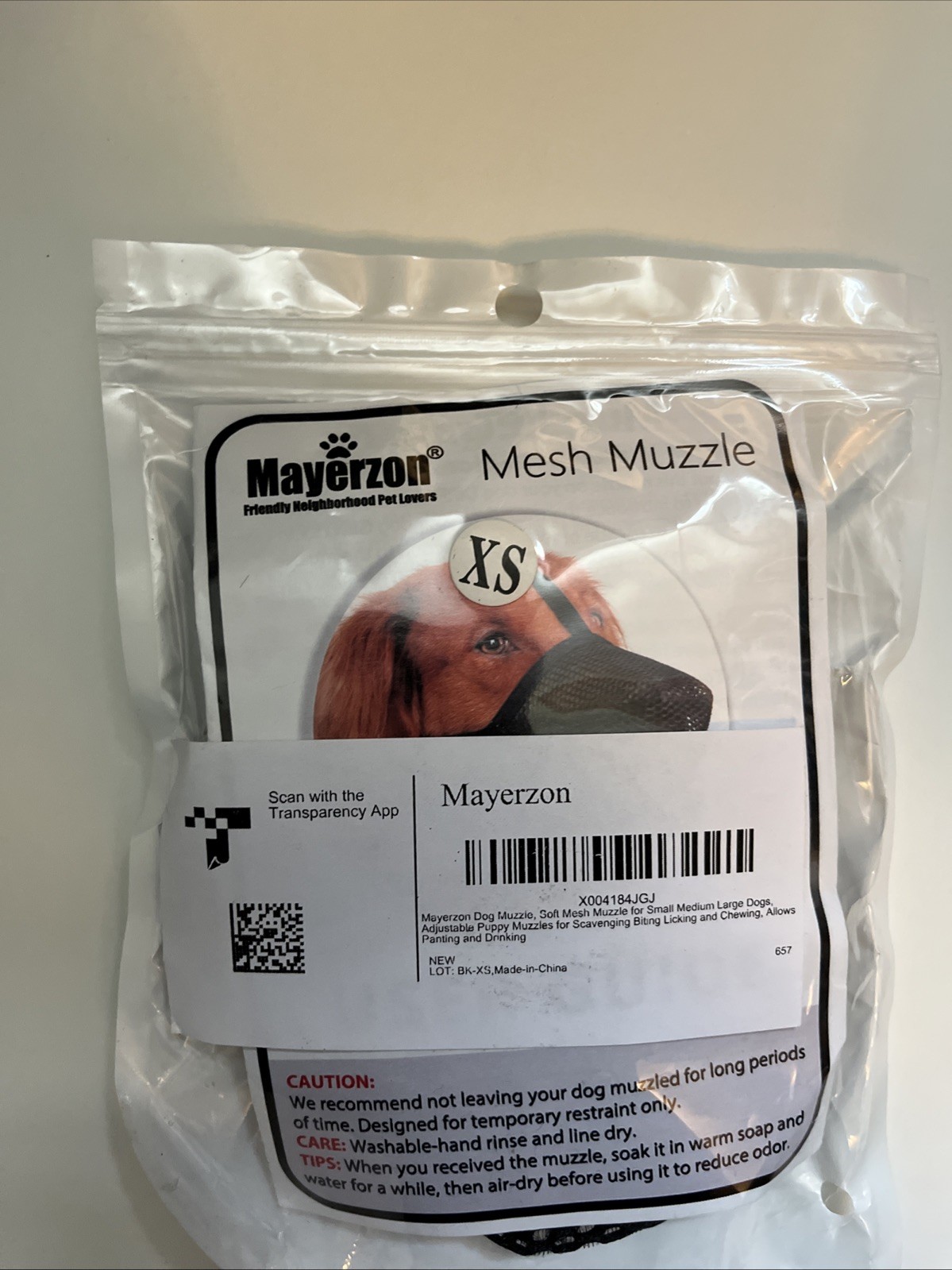 Mayerzon Dog Mesh Muzzle XS brand new in original packaging