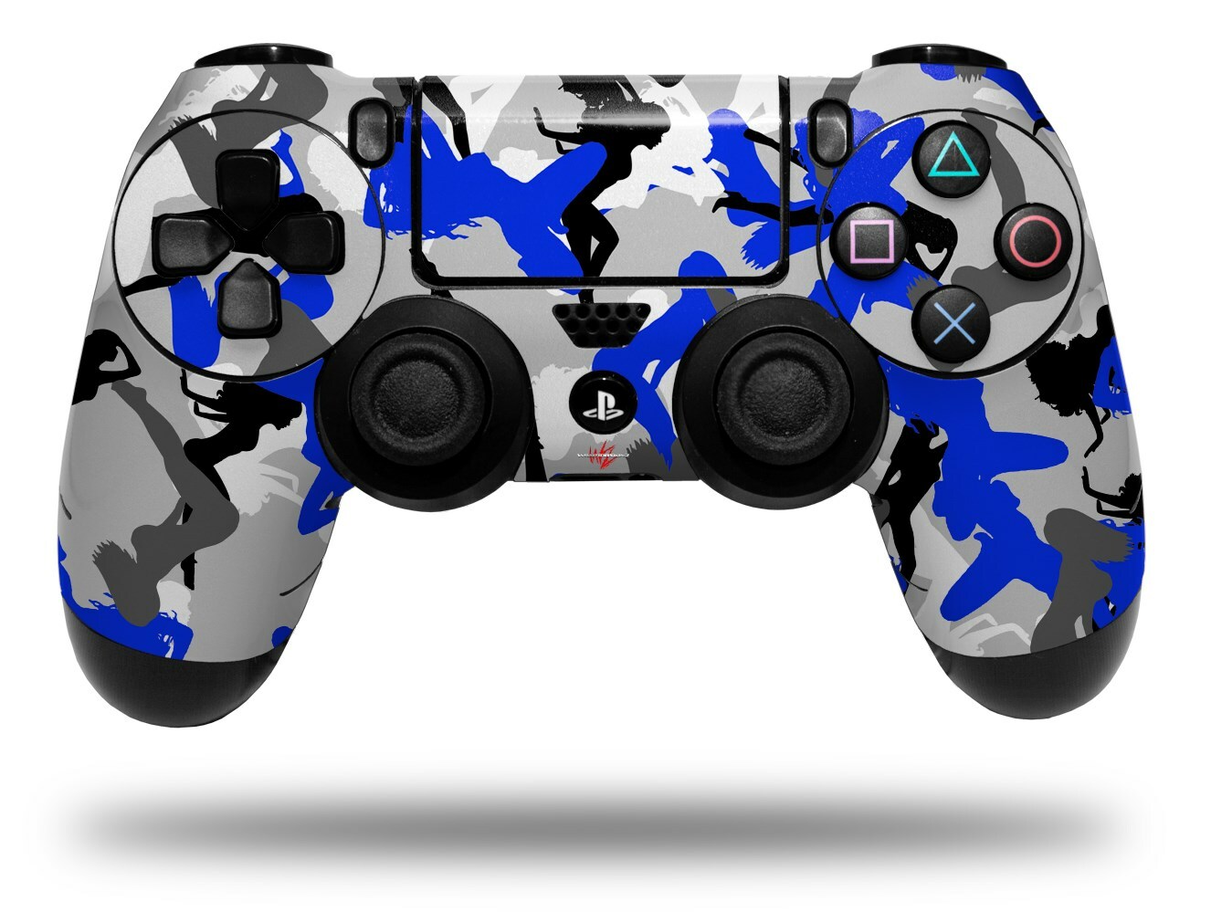 Skin for Playstation 4 Sony PS4 Controller Sexy Girl Silhouette Camo Blue
