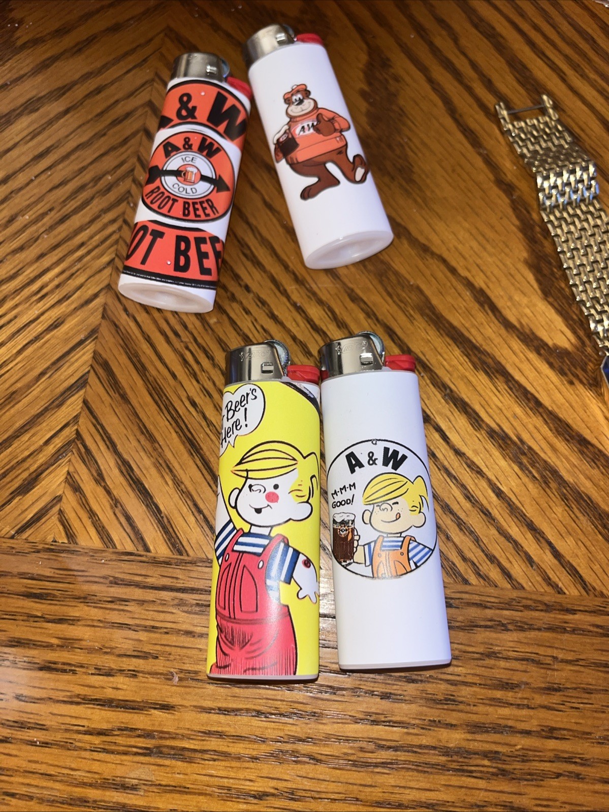 2 New Custom A&W Root Beer, Dennis The Menace Vintage Have A L@@k Bic Collector