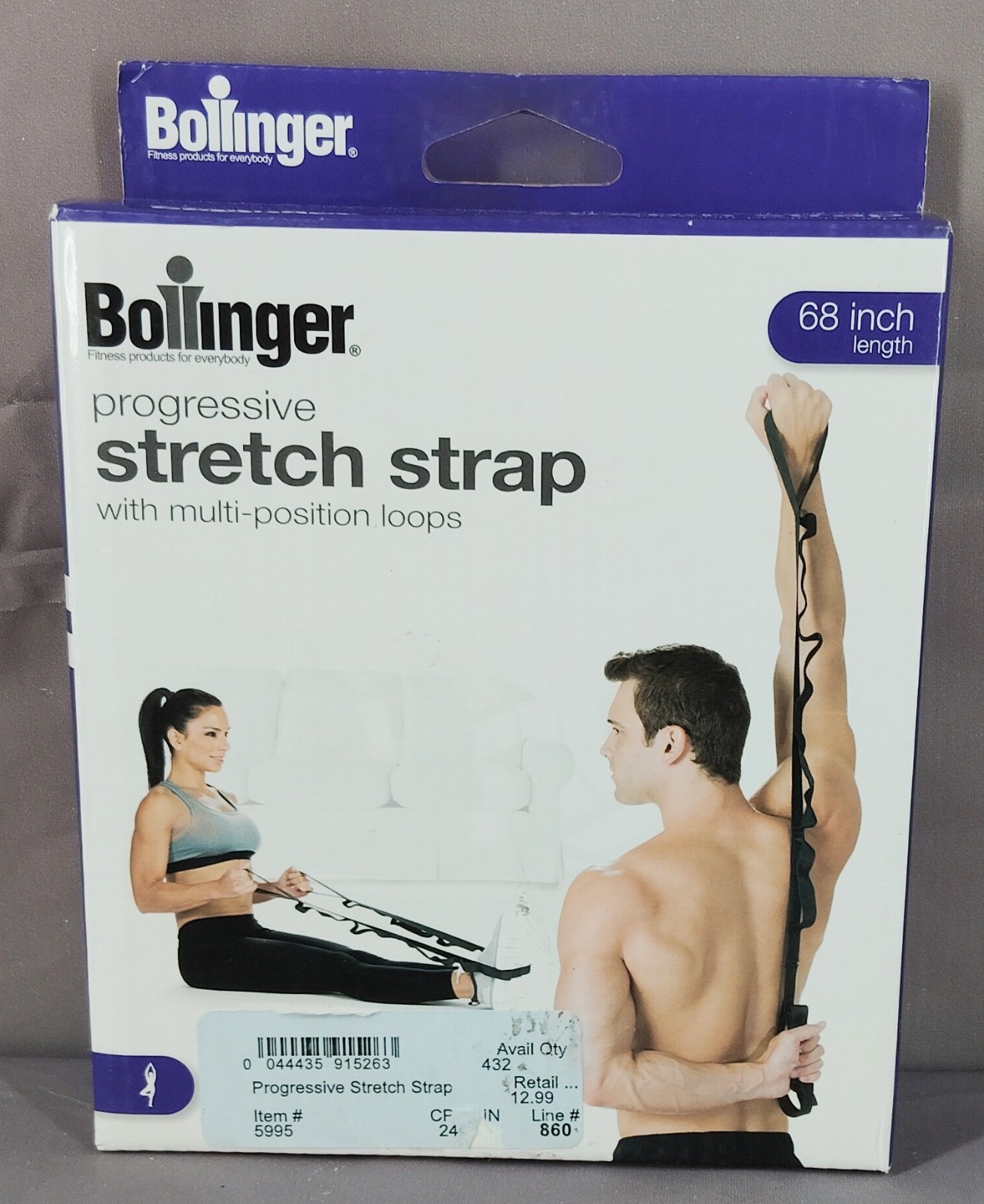 Bollinger Progressive Stretch Strap 68" Multi Loop Yoga Therapy New Open Box