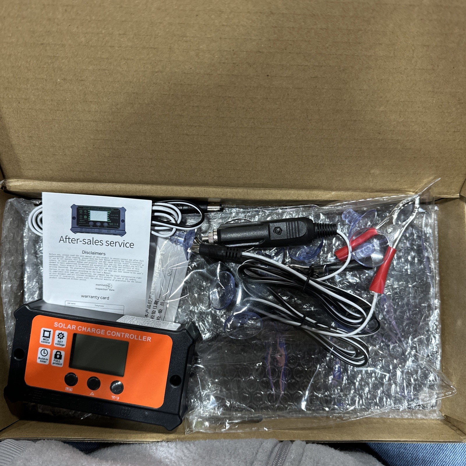 Solar Charge Controller USB Charging MCU Control Built-in Timer Orange Black