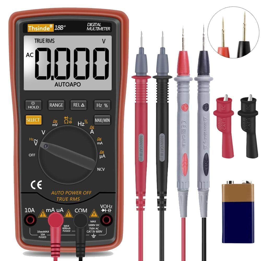 Digital Multimeter Auto Ranging TRMS 6000 AC DC Voltage Alert Amp Ohm Diod