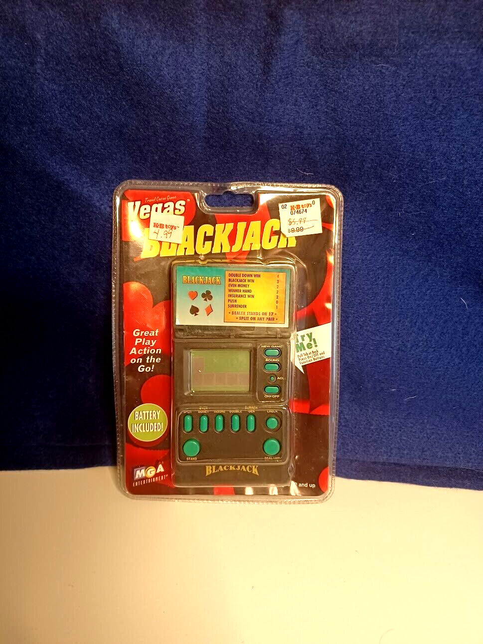 Vegas Pocket Casino Game Blackjack Handheld Travel NEW Factory Sealed! Rare 1998