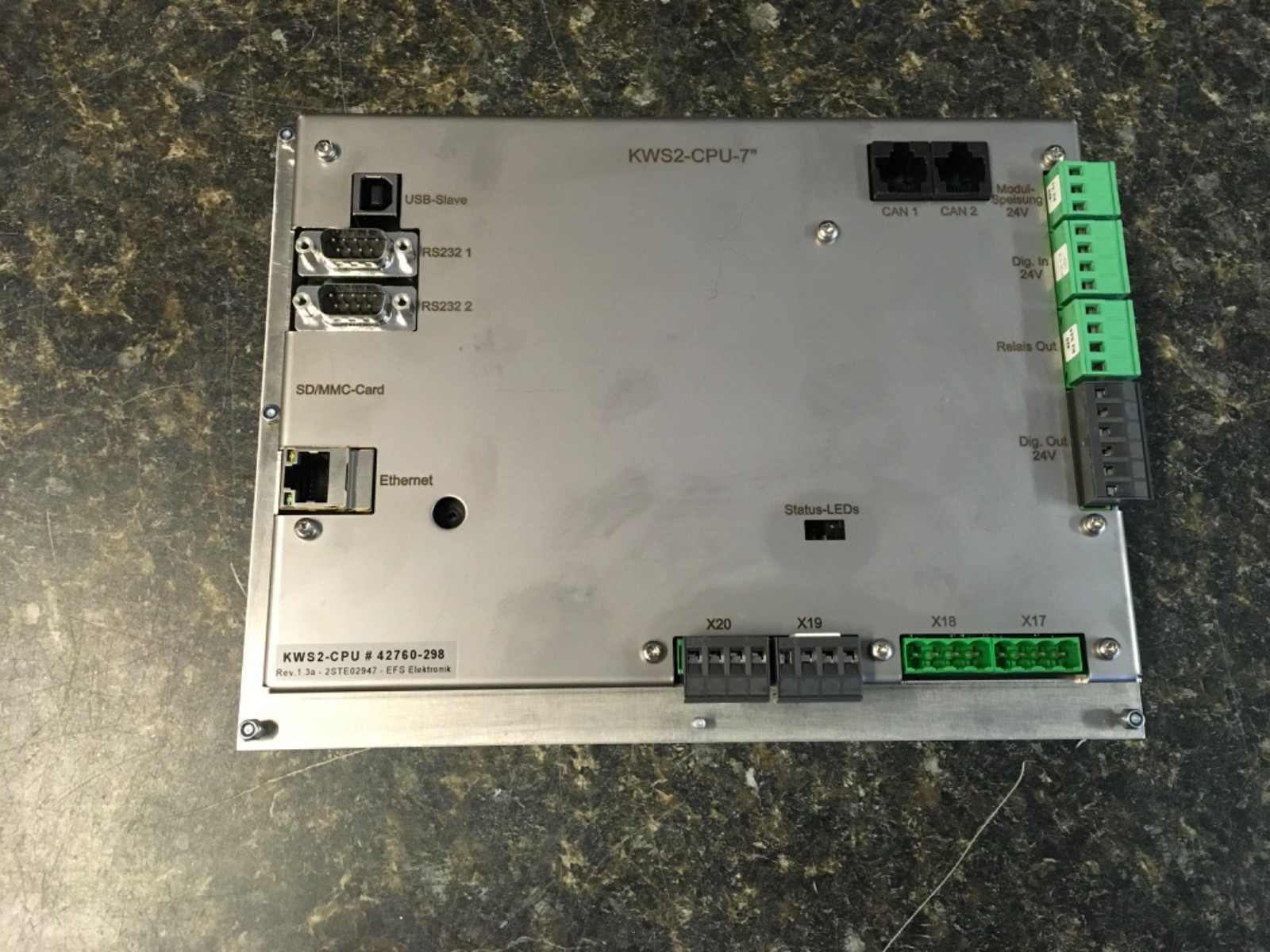 SCHEUGENPFLUG KWS2-CPU-7 REV 1.3A DISPENSING METERING CONTROL PANEL (KB)