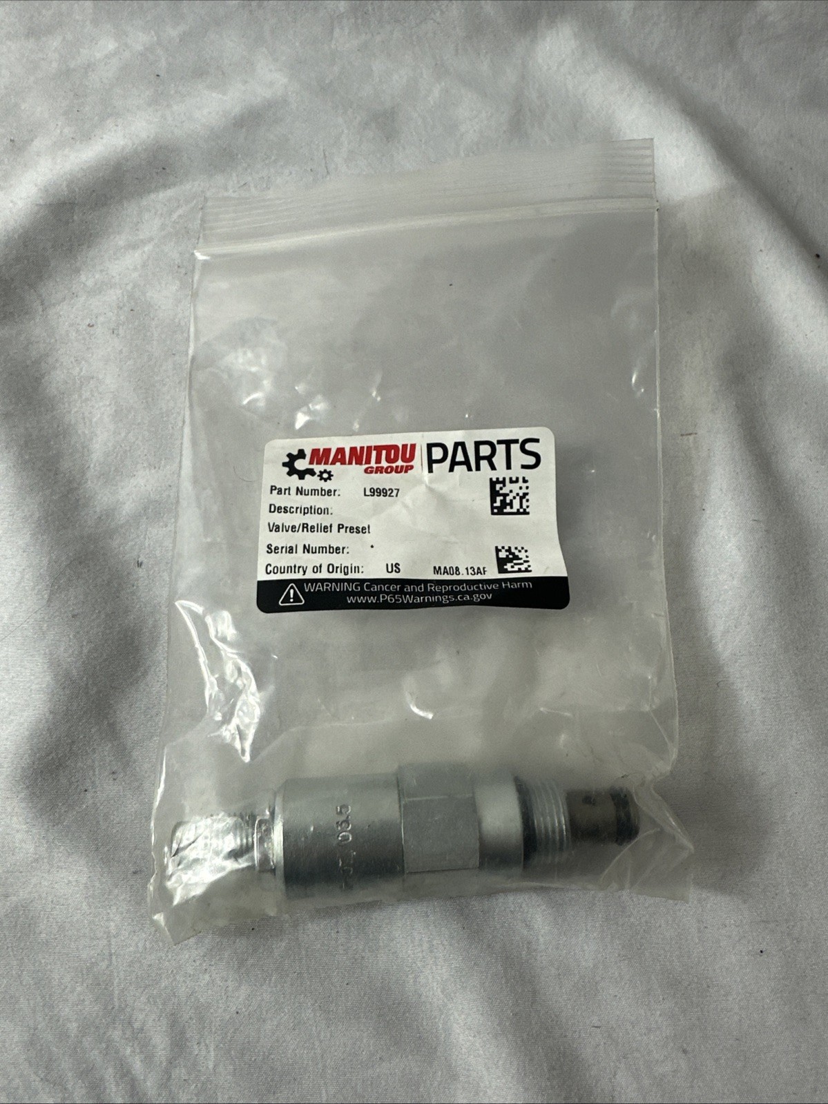 Gehl L99927 Valve/Relief Pr