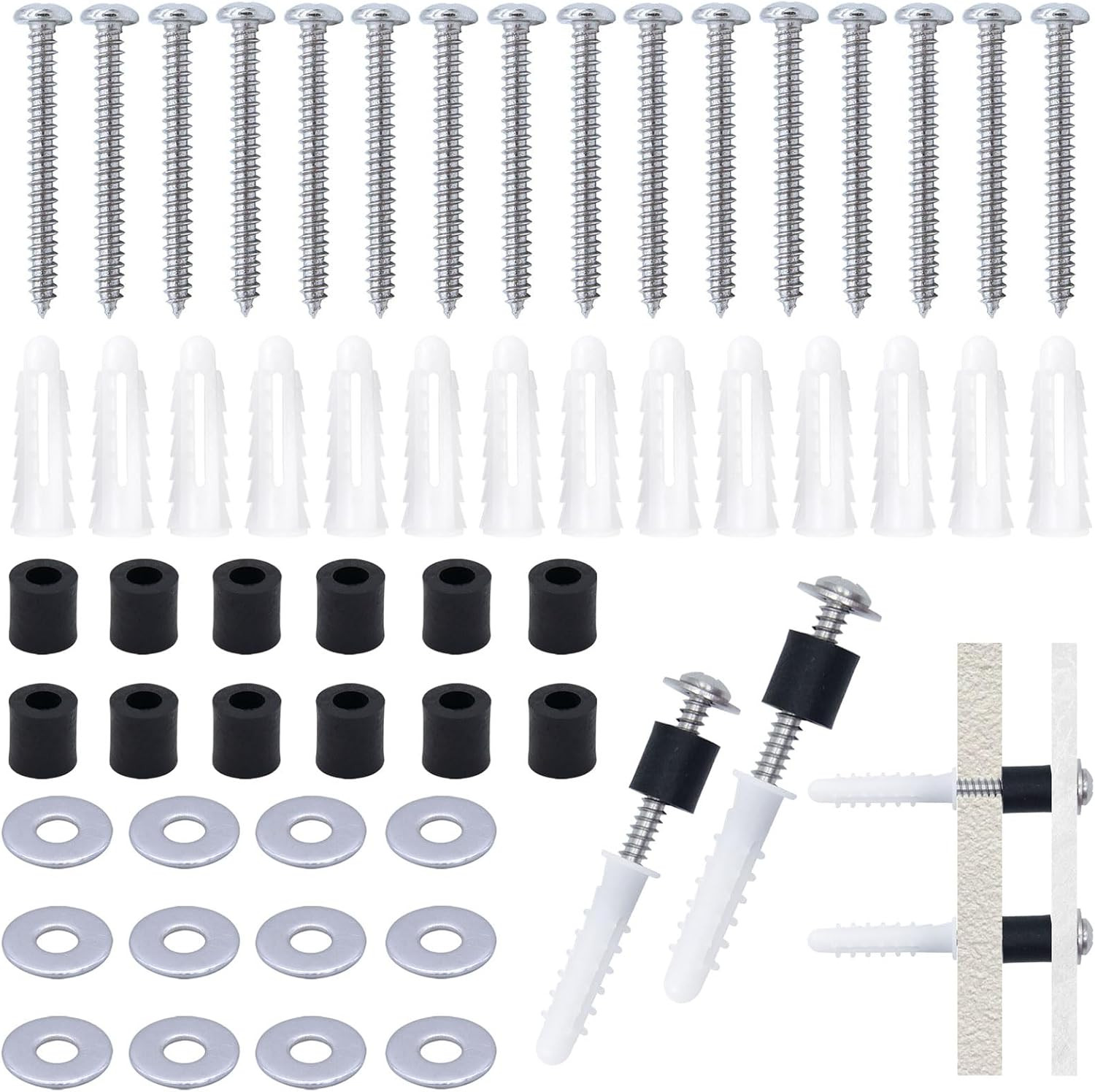 200 Pieces Pegboard Mounting Kit Wall Peg Boards Installation Accessories Pegboa