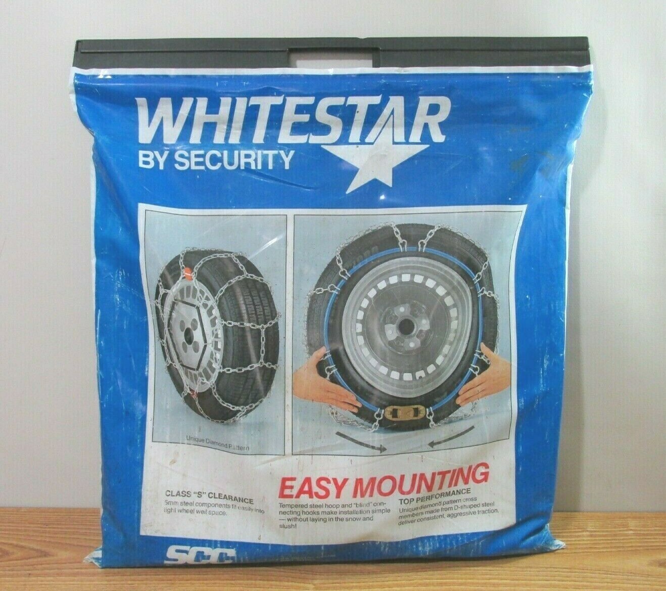 SCC WHITESTAR TIRE CHAINS BY SECURITY CLASS S CLEARANCE EASY MOUNTING