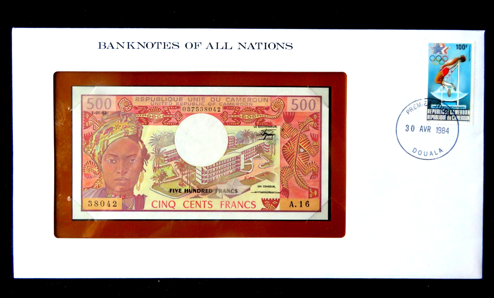 BANKNOTES OF ALL NATIONS -CAMEROON 1983 500 FRANC UNCIRCULATED / SEALED