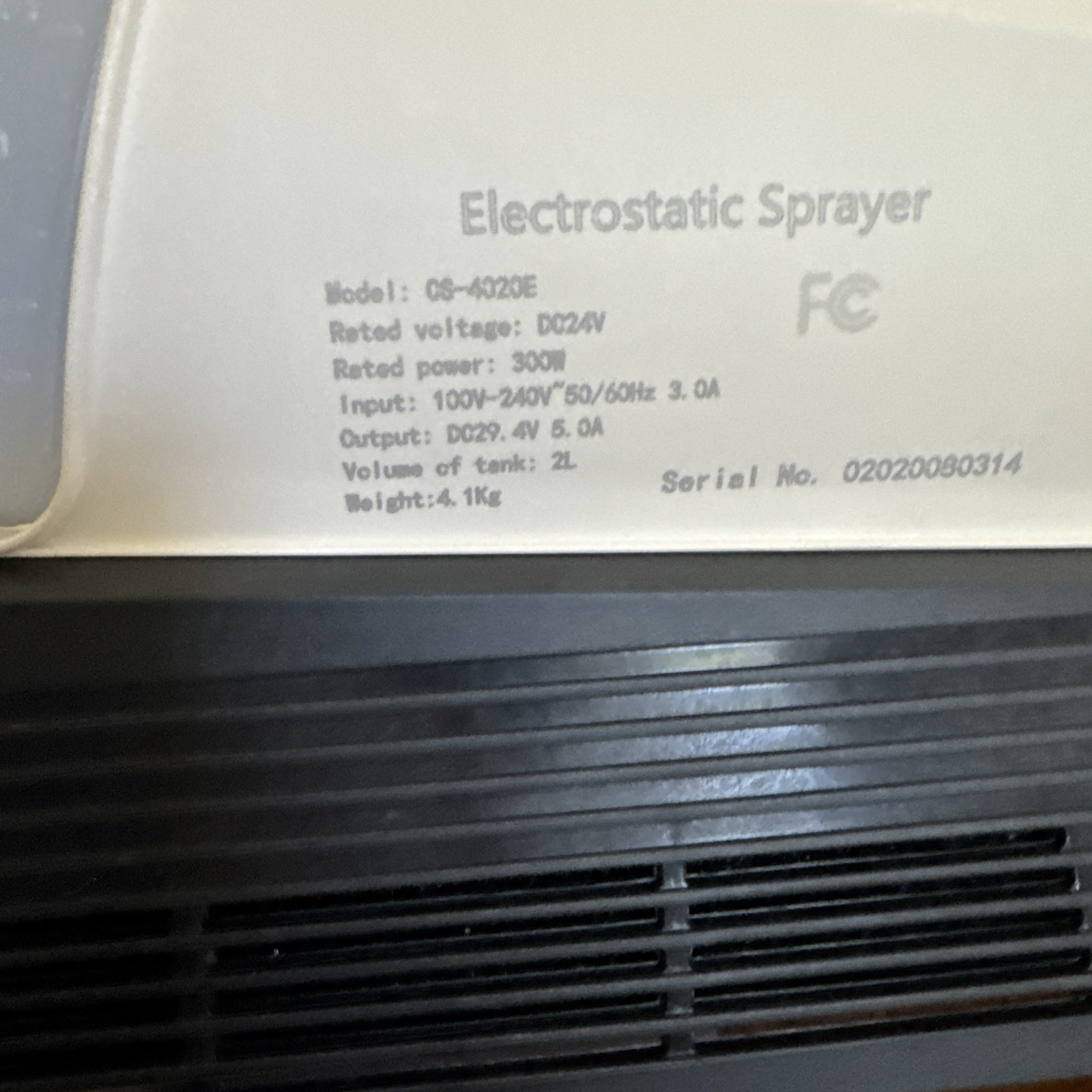 Electrostatic Sprayer Model CS-4020E