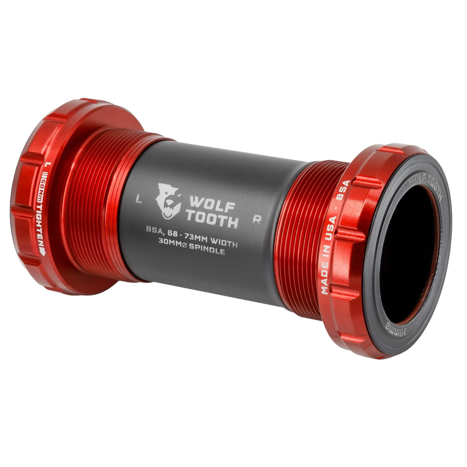 Wolf Tooth 30mm BSA Bottom Bracket - Durable Aluminum, Custom Bearings,