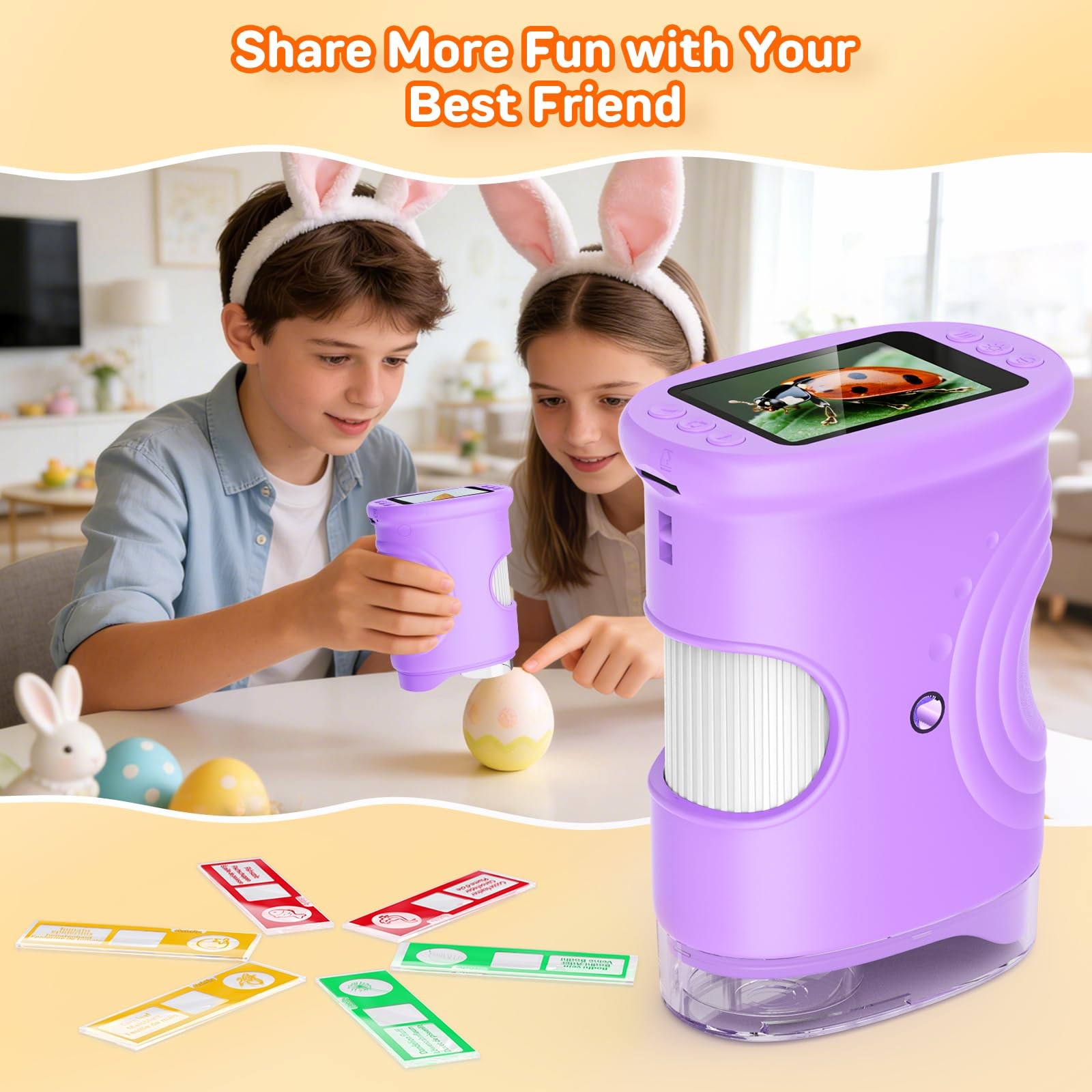 1000X Handheld Digital Microscope for Kids with 2.0" IPS Screen, Purple