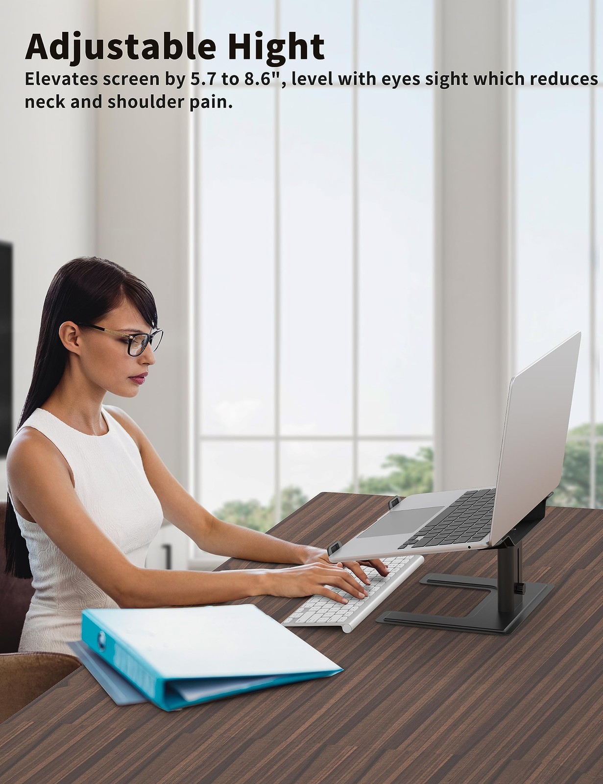 Laptop Stand for Desk, Computer Stand Adjustable Height, Ergonomic Notebook L...