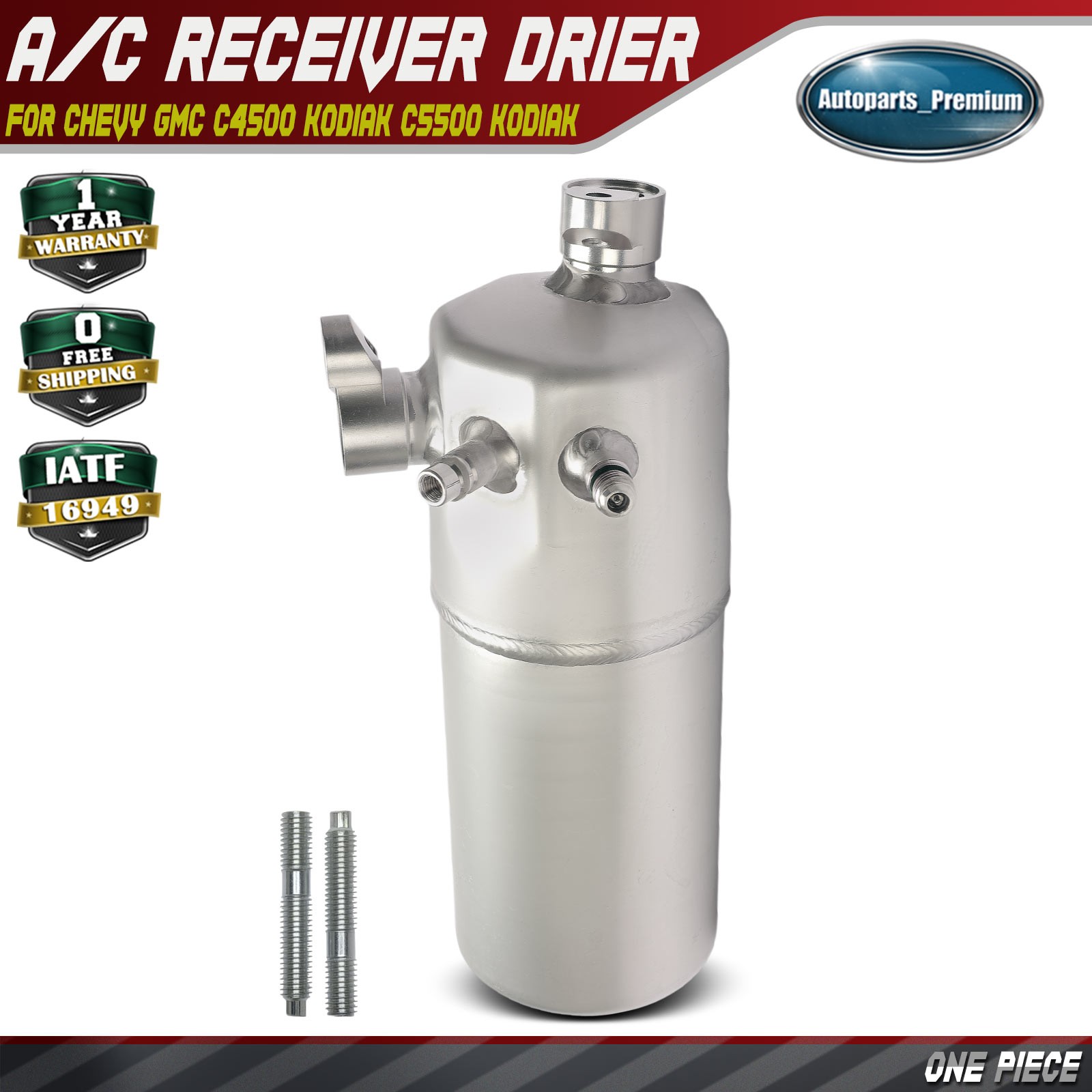 Aluminum A/C Receiver Drier for Chevy C4500 Kodiak C5500 Kodiak C6500 Kodiak GMC