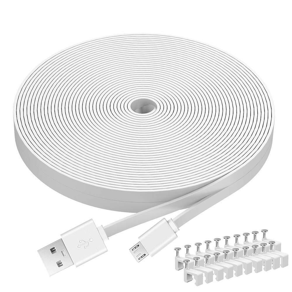 2- Pack 40FT Flat Power Extension Cable Compatible with Wyze Cam/Wyze Cam Pan