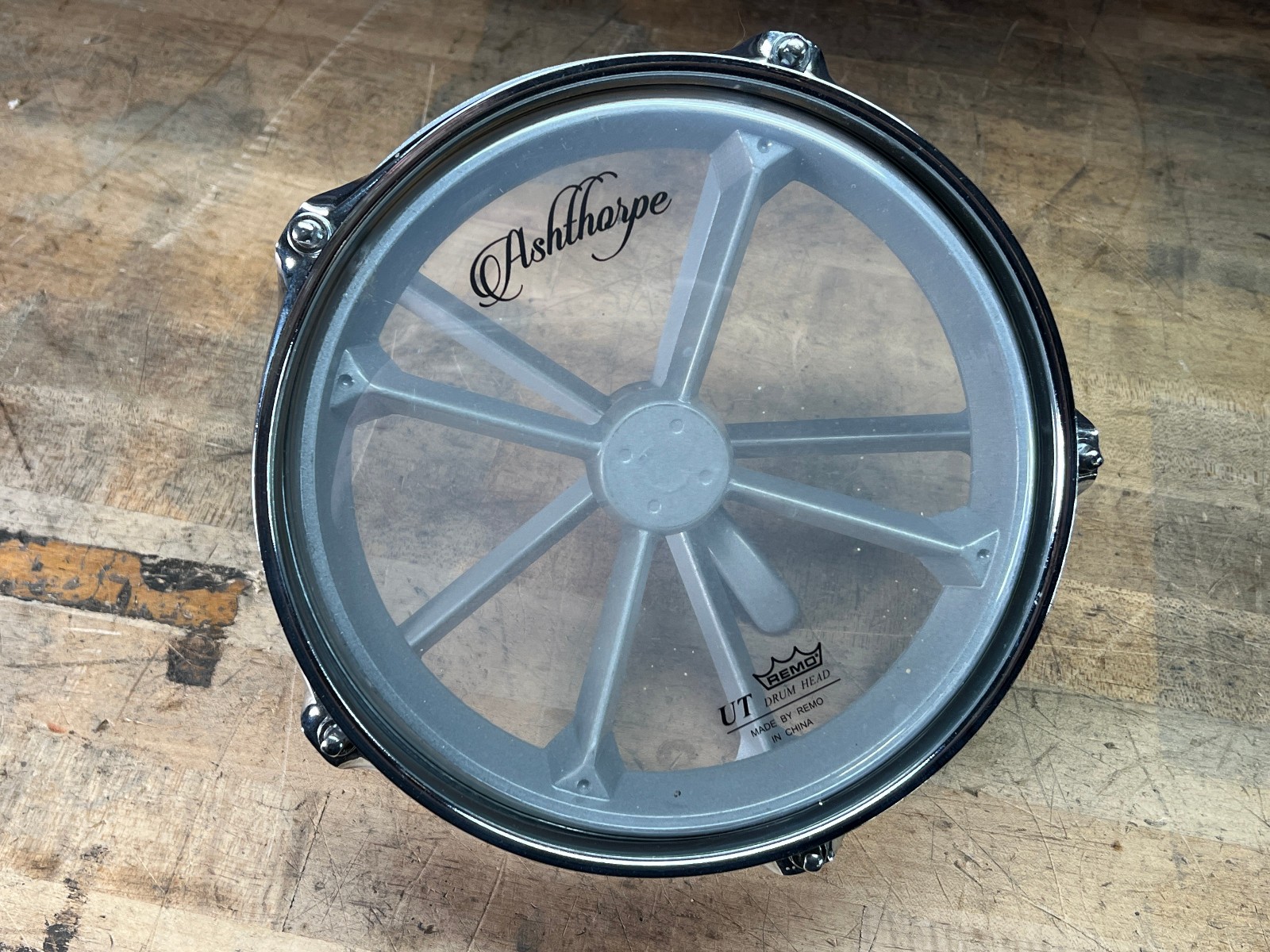 ASHTHORPE UT REMO DRUM HEAD 8" CHROME BRACKET roto tom rototom
